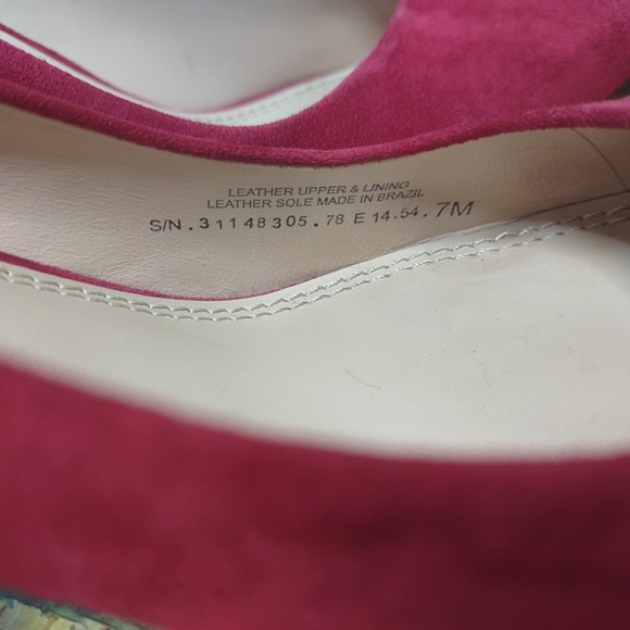 Tory Burch Red Suede Pointed-Toe Pump Classic High Heels Size 7M - Picture 9 of 14